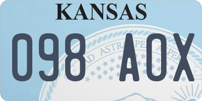 KS license plate 098AOX