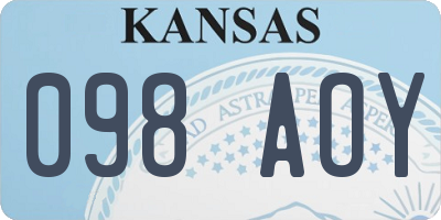 KS license plate 098AOY