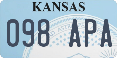 KS license plate 098APA