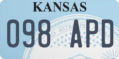 KS license plate 098APD