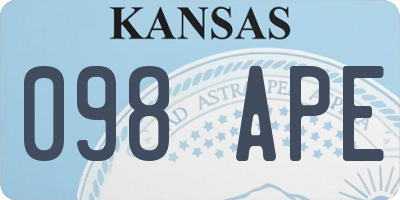 KS license plate 098APE