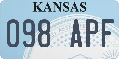KS license plate 098APF