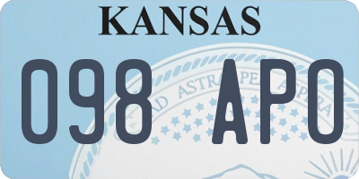 KS license plate 098APO
