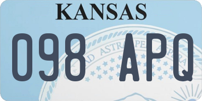 KS license plate 098APQ