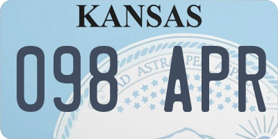 KS license plate 098APR