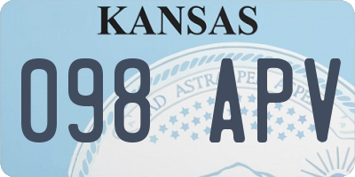 KS license plate 098APV