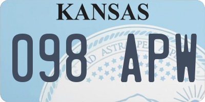 KS license plate 098APW