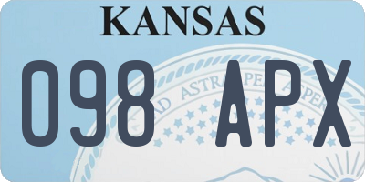 KS license plate 098APX