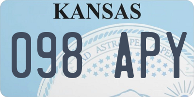 KS license plate 098APY