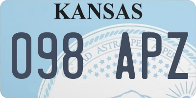 KS license plate 098APZ