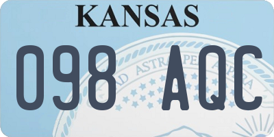 KS license plate 098AQC