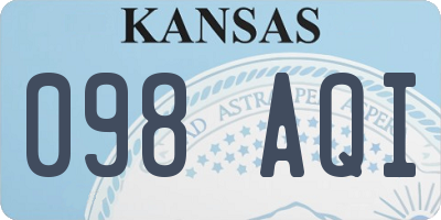 KS license plate 098AQI