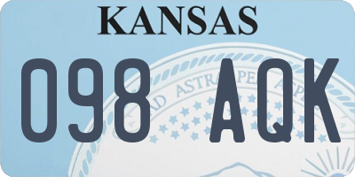KS license plate 098AQK