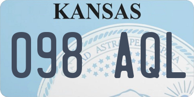 KS license plate 098AQL