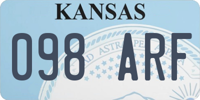 KS license plate 098ARF