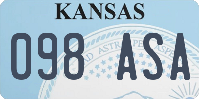 KS license plate 098ASA