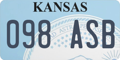 KS license plate 098ASB