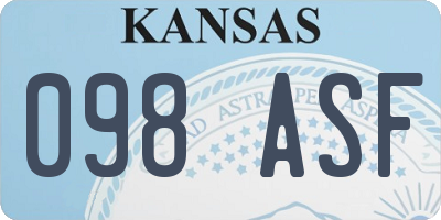 KS license plate 098ASF