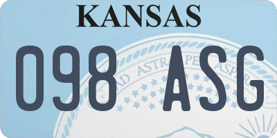 KS license plate 098ASG