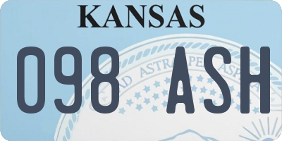 KS license plate 098ASH