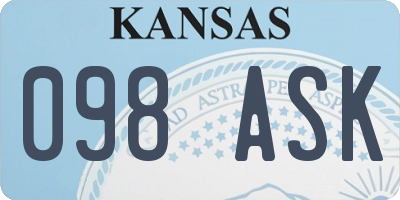 KS license plate 098ASK