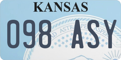 KS license plate 098ASY