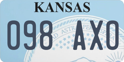 KS license plate 098AXO