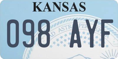 KS license plate 098AYF