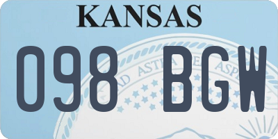 KS license plate 098BGW