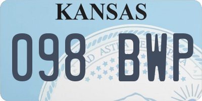 KS license plate 098BWP