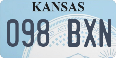 KS license plate 098BXN