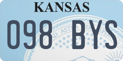 KS license plate 098BYS