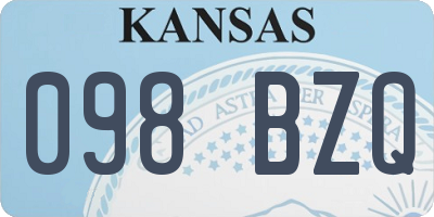 KS license plate 098BZQ