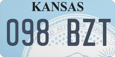 KS license plate 098BZT