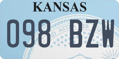 KS license plate 098BZW