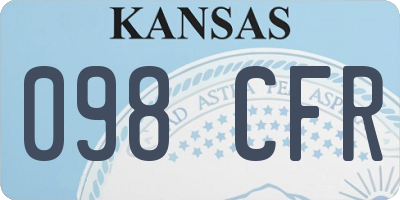 KS license plate 098CFR