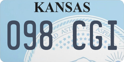 KS license plate 098CGI
