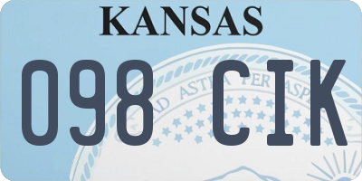 KS license plate 098CIK