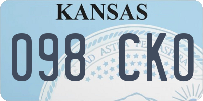 KS license plate 098CKO