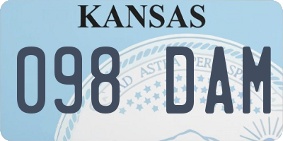 KS license plate 098DAM