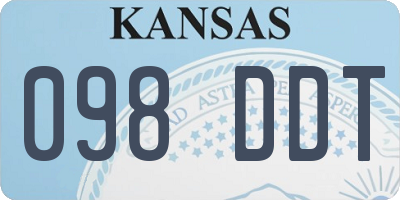 KS license plate 098DDT