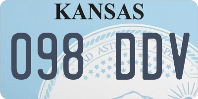 KS license plate 098DDV