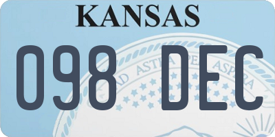 KS license plate 098DEC