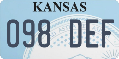 KS license plate 098DEF