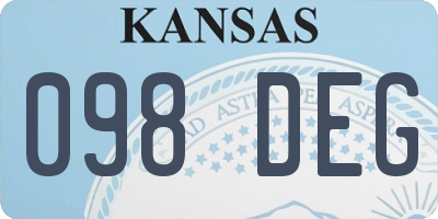 KS license plate 098DEG