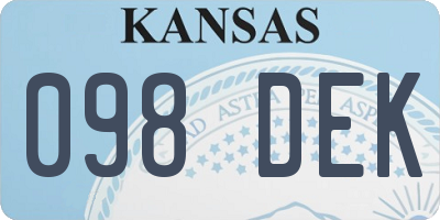 KS license plate 098DEK