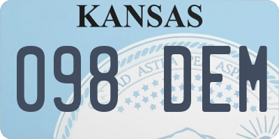 KS license plate 098DEM