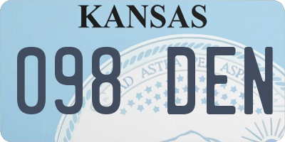 KS license plate 098DEN