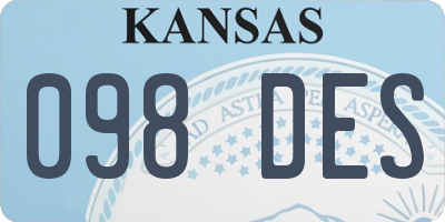 KS license plate 098DES