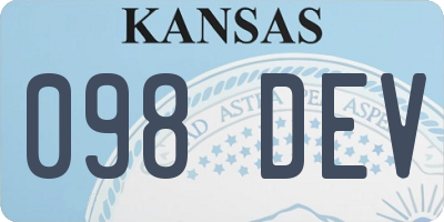 KS license plate 098DEV